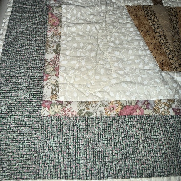 Handmade Floral Quilted Wall Art Country Charm Cottage Farmhouse 30x19" - Picture 6 of 9